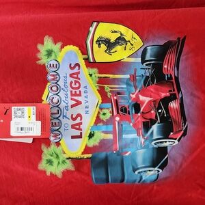 NWT FERRARI F1 X Puma Red Las Vegas Racing T-Shirt Size Medium
